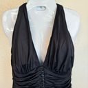 Bleu Rod Beattie  One-Piece Halter Swimsuit Deep V Ruched Slimming Black SZ 14 Photo 5