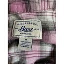Krass&co G.H. Bass &  Womens Shirt Size M Purple Gray Black Plaid Flannel Split Back Photo 3