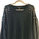 INC  Sweater Hunter Forest Green w/ Metal Grommets & Cold Shoulders Sz XXL BNWT Photo 1