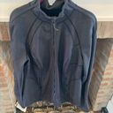 Zella  Large Athletic Zip Up Fitted Jacket Dark Blue Photo 1