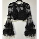 Endless Rose  Black Floral Lace Crop Top & Camisole Set Size Medium NWT 2 Pieces Photo 1