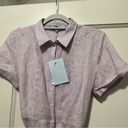 Hill House  The Laura Linen Dress in Lilac Stripe Purple Size XSMALL NWT Photo 2