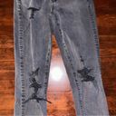 American Eagle  Super Stretch Super High-Rise Black Jegging Jeans Distressed Photo 2