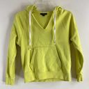 J.Crew  Neon Yellow Dyed Cotton Terry V-Neck Hoodie Sweatshirt Women's Size XXS Photo 5