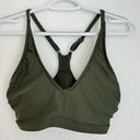 All In Motion olive green padded v-neck sports bra with adjustable straps size S Photo 0