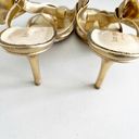 Kate Spade Gold Leather Bow Accent Open Toe Heels Photo 4