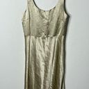 Vince  Crinkle Satin Sleeveless Fitted Midi Slip Dress Gold Womens Size 10 Photo 3