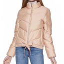 BCBGeneration  Ribbon Tie Chevron Quilted Puffer Jacket in Blush, Medium Photo 0