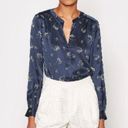 Joie  Mintee Heart Print Silk Blouse Photo 1