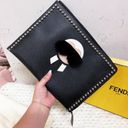 Fendi Authentic  RARE Limited Edition XL Studded Saffiano Karl Clutch Bag Photo 2