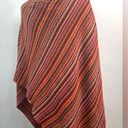 Big Buddha  Multi Color Striped Orange and Red Poncho Photo 2