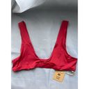 Free People NWT Toast Swim x  Signature Scoop Top in Rhubarb Red Medium Photo 2