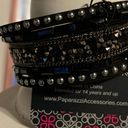 Paparazzi  Black Stud Rhinestone Rocker Bracelet Photo 3