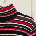 Charter Club NWOT  women’s thick heavy knit striped stretch turtleneck large Photo 1