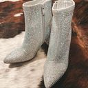 Silver Rhinestone Ankle Boots Size 6 Photo 0