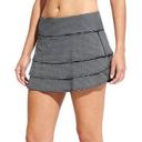 Athleta  Gray Black Swagger Skort Size Large Dark gray with black stripes Photo 0