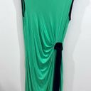 Carole Little  Kelly green and navy ruched tie side dress size small Photo 2