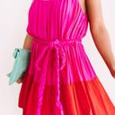 Entro Boutique Colorblock Pink Tie Waist Dress Photo 0