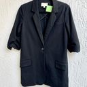 Elizabeth and James  Notch Lapel Button Front Blazer Jacket Black Women's US 6 Photo 0