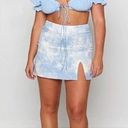 Beginning Boutique Laura Mini Skirt in Tie Dye Denim Photo 7