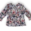 Habitat  Floral Button Up Blouse with Ruffle Hem Women’s size Large Photo 2