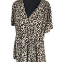 Ava & Viv #138 Plus Size  Leopard Crossover Top Photo 0