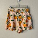 Parker  100% Linen Orange Novelty Graphic Shorts Belted High Rise Womens size 6 Photo 5