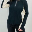 DKNY y2k  active fitted two tone quarter zip pullover sweater black ivory size XL Photo 5