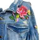 Lane Bryant  Jean Jacket FastLane Rose Floral Embroidered Denim Plus Size 24 Photo 2