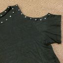 Generation Love  Women’s Black Short-Sleeve Cold Shoulder Studded Top Photo 2