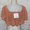 SEEK the Label  Women’s Blush Pink Off Shoulder Pop Over Smocked Crop Top Size S Photo 1