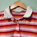 Energie Women's‎ Pink and Orange Stripped Polo Shirt Size Large Photo 2