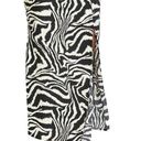 Sans Souci Black & White Zebra Print Slit Midi Skirt Photo 0