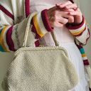 Vintage 1950s Handbag Top Handle Beaded Retro Corde' Bead Neutral Purse Photo 7