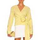 L'Academie L'Academia Ester Wrap Top in Cornsilk Large New Womens Blouse Photo 8