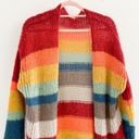 BKE Rainbow Stripe Chunky Cardigan Photo 1