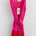 Entro Boutique Colorblock Pink Tie Waist Dress Photo 3