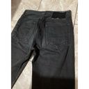 Rag and Bone  Black High Rise Cropped Straight Leg Jeans 28 Button Fly Photo 3