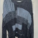 American Eagle Blue Patchwork Pattern Knit Sweater Photo 0