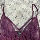 Victoria's Secret Sheer Chiffon & Lace Babydoll Maroon Dress Photo 3