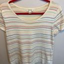 Christopher & Banks  Vintage Y2K Stitched Striped Babydoll Short Sleeve Tee Large Photo 5