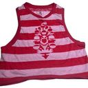 Free People Movement Striped Muscle Tank Persimmon Combo Red Pink Size Medium Photo 0