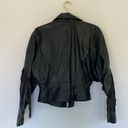 Vintage 80s Oversized Black Leather Fringe Jacket M Size M Photo 8