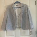 Nine West NWT  size 14 blue and white striped blazer Photo 2