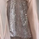 Hailey Logan  Adrianna Papell Pink Chiffon Metallic Strapless Hi/Lo Prom Dress Photo 6