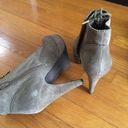 INC  Perry Taupe Combat Lace Up Bootie Heels EUC Photo 3