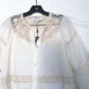 Hunter Bell Dress Newton Lace Pintucked Buttoned Tiered Mini Cream M NWT Photo 3