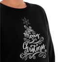 Holiday Time NWT Women’s Black Merry Christmas Holiday Tree Sweatshirt Size Large (12/14) Photo 5