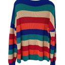 Umgee  Women’s Colorful Colorblock Crewneck Sweater Size Large Photo 6