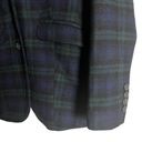 Eddie Bauer  Navy Blue Green Wool Blend Plaid Blazer Jacket Women’s 4 Petite Photo 5